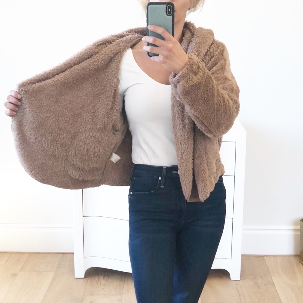 LAST 1! ST. MORITZ Brown Faux Fur Hoodie Jacket - Picture 7 of 10